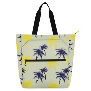 Imagem de Burbuja Palmeiras em bege, sacola feminina, à prova d'água, com bolso interno, bolsa de mão para amantes de livros, presente de aniversário
