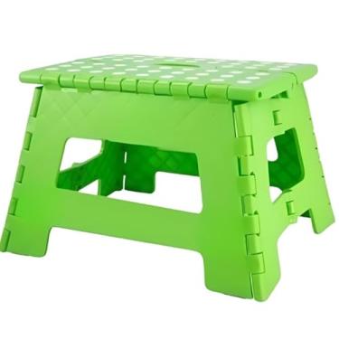 Imagem de Banqueta Banquinho Dobrável Plástica Anti Derrapante Suporta até 150kg banquinho banheiro para Banheiro, Auxílio e Uso Diário(Verde)