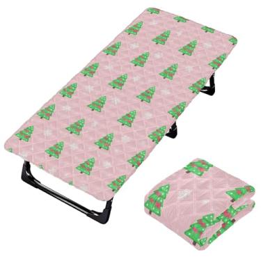 Imagem de Burbuja Lençol de berço de árvore de Natal para crianças, lençol de cochilo acolchoado portátil com faixa elástica para meninas e meninos, lavável na máquina, 63,5 x 127 cm