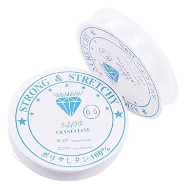 Imagem de aqxreight Corda de Pulseira Elástica, Fio de Miçangas Elástico Forte de 0,8 Mm para Fabricação de Pulseira de Colar de Joias DIY, Com Material de Resina Plástica Transparente (0,5 mm)
