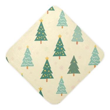 Imagem de Burbuja Toalha de banho de árvore de Natal para bebês - Toalha com capuz de musselina macia e absorvente para recém-nascidos, 76 x 76 cm