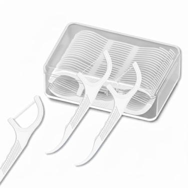 Imagem de Fio Dental Profissional com Haste Branco Embalagem com 50 Unidades Limpeza Profunda Design Compacto e Higiênico