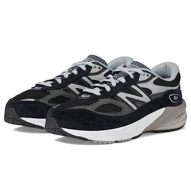 Imagem de New Balance Tênis infantil 990 V6 com cadarço, Preto/prata, 1.5 X-Wide Little Kid