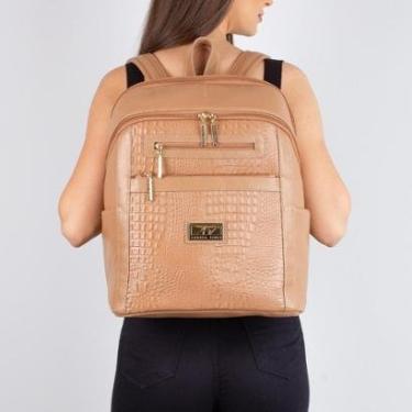Imagem de Mochila grande feminina de couro croco Montanna-Feminino
