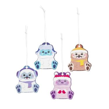 Imagem de Fun Express Mini enfeites de Natal de madeira em forma de yeti de 3,8 cm x 3,8 cm – 12 peças