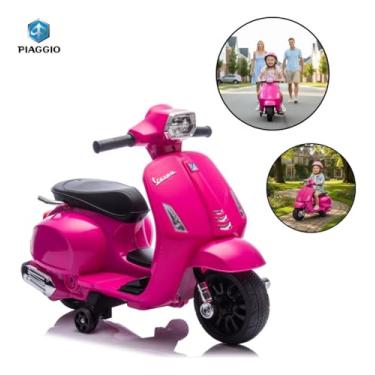 Imagem de Mini Moto Elétrica Infantil 6v Vespa C/Som E Luz Rosa - BW433RS