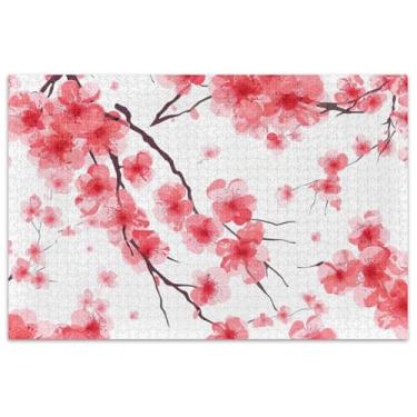 Imagem de Quebra-cabeça rosa flor de cerejeira adulto 1000 peças quebra-cabeça desenho animado animal adulto brinquedos elefantes brancos presentes