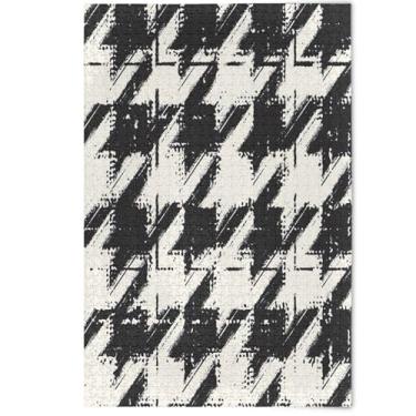 Imagem de Grunge Brush Houndstooth Quebra-cabeça preto 1000 peças para adultos, jogo familiar, decoração de casa, quebra-cabeças difíceis para amantes, presentes para família, 1000 peças, 75 x 50 cm