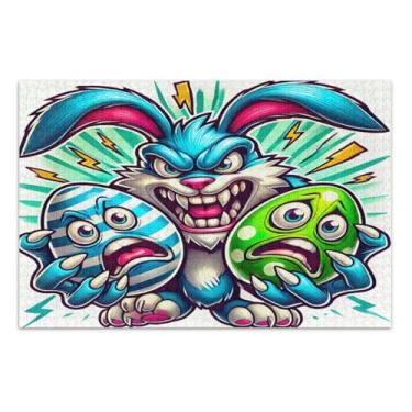 Imagem de Quebra-cabeças Fierce Bunny Hold Eggs com letras nas costas 1000 peças para adultos