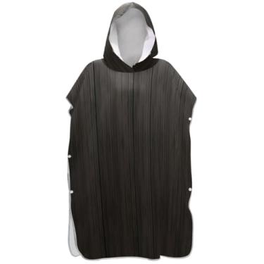 Imagem de Joisal Roupão para adultos poncho de surfe praia banho com capuz toalhas vestíveis unissex adulto poncho com capuz madeira cinza
