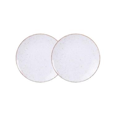 Imagem de Jogo de Pratos Sobremesa Rústico 2 Peças 21 cm Porcelana Decorada Tramontina