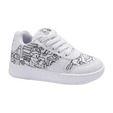 Imagem de Tênis Infantil Para Colorir Unissex Bobbie Goods Mini Pé Branco / Preto 35-Unissex