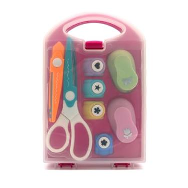 Imagem de Vaveren Conjunto de 6 furadores de papel com tesoura e cabeça de substituição para projetos de para scrapbooking e artesanato.