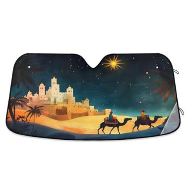 Imagem de Toldo de sol Three Wise Men para para-brisa de carro dobrável para janela frontal de carro médio
