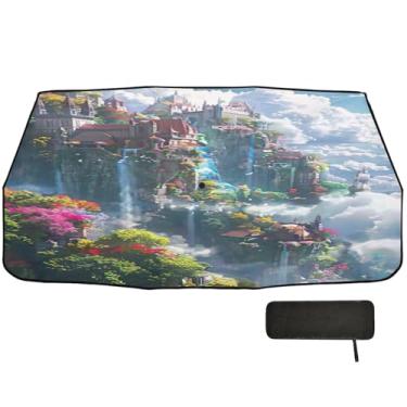 Imagem de Guarda-sol mágico jardim nas nuvens para para-brisas de carro proteção de isolamento térmico para-sol para-brisa 147.3 cm x 75.4 cm