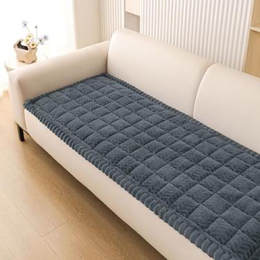 Imagem de Smiry Capas de sofá antiderrapantes para cães, capas felpudas para sofá com 3 almofadas para animais de estimação, capas macias laváveis (cinza escuro, 70 x 180 cm)