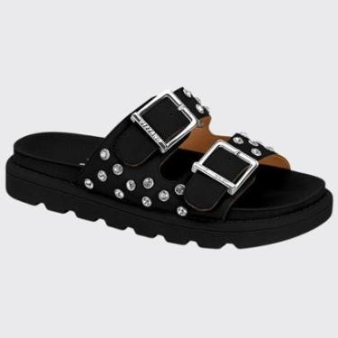 Imagem de Sandália Feminina Rasteira Papete Tiras Spike Ouro Vizzano 6510.109.28918-Feminino