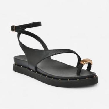 Imagem de Sandália Via Marte Papete Detalhe Rebites Preto-Feminino