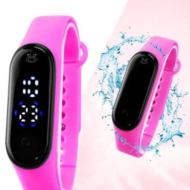 Imagem de relogio Digital Feminino Rosa bracelete prova d agua - Orizom