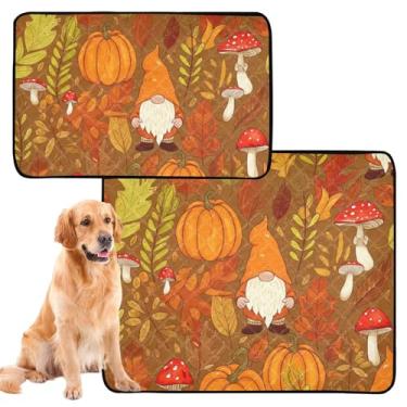 Imagem de Tapete lavável à prova d'água para gaiola de cachorro alegre jardim gnomo laranja almofada de animais de estimação para gatos absorventes almofadas de treinamento de filhotes, pequeno x pacote com 3