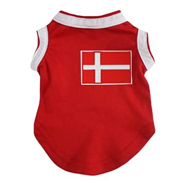 Imagem de Petitebella Camisa de cachorro com bandeira da Dinamarca (vermelha, pequena)