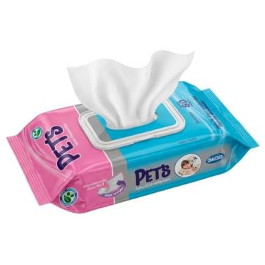 Imagem de Chalesco Lenços Umedecidos para Cães com 80 Toalhas Branco