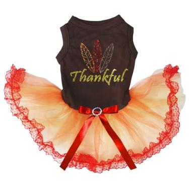 Imagem de Petitebella Feathers Thankful Puppy Dog (renda marrom/laranja, 2GG)