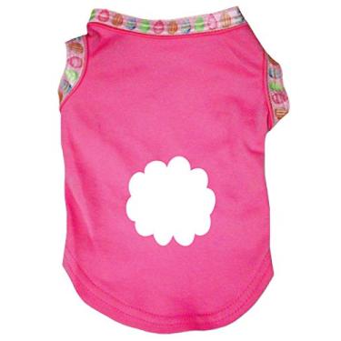 Imagem de Petitebella Camisa de algodão com cauda de coelho roupas para cães (rosa choque, 3GG)
