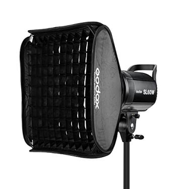 Imagem de GODOX Sl-60W Com Kit De Grade Softbox 80 Cm X Cm, Versão Atualizada, 60 W, 5600 ± 300 K, Luz Vídeo Contínua Led Montagem Bowens, Sistema Agrupamento 433 Mhz, Para Gravação