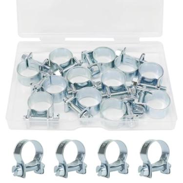 Imagem de zDwfDc 12PCS Braçadeiras de mangueira de injeção de combustível de 13-15 mm 1/5.1 cm-9/40.6 cm Braçadeiras de linha de gás para tubo de gasolina diesel automotivo DD025-13-15