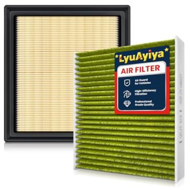 Imagem de LyuAyiya Conjunto combo de filtro de ar de cabine e motor adequado para Subaru Ascent (19-25); para Legacy (20-25); para Outback (20-25); para Crosstrek (18-25); para Impreza (17-25)