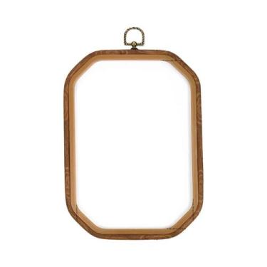 Imagem de Aro Decorativo Para Bordado Em Ponto Cruz Imitando Madeira Redondo Ova