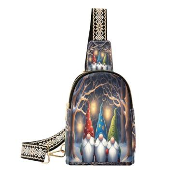 Imagem de CEBUGI Gnomos fofos bolsa tiracolo pequena para mulheres, pochetes de couro, bolsa de peito para caminhadas, viagens ao ar livre