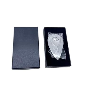 Imagem de JDIME Cortador de charutos de aço inoxidável personalidade plana afiada lâmina dupla acessório ferramenta (caixa de presente prata)