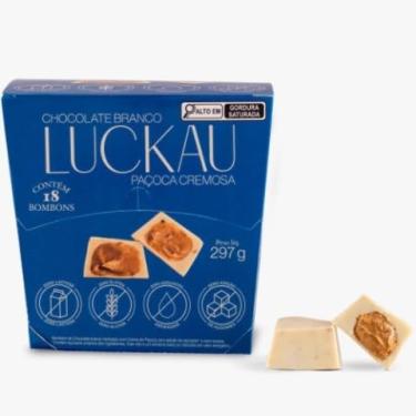 Imagem de DISPLAY BOMBOM BRANCO COM CREME DE PAÇOCA ZERO AÇÚCAR - LUCKAU