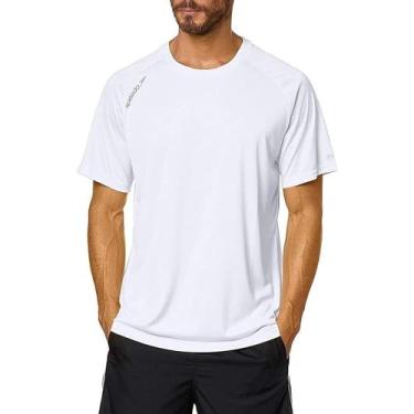 Imagem de Camiseta Masculina Manga Curta, Speedo, Raglan Essential, Poliéster com Fastdry, Tamanho Adulto, tamanho M - Branco