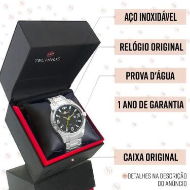 Imagem de Relógio Technos Masculino Prata Original 1 Ano de Garantia Prova D'águ
