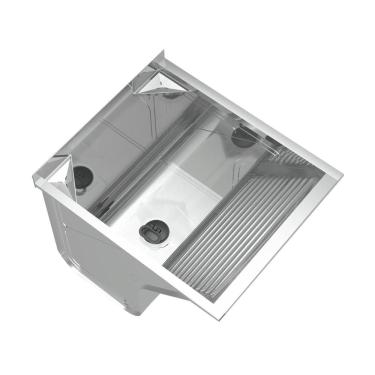 Imagem de Tanque para Lavanderia em Aço Inox de Parede Avulso Mini Super com Suporte 43,8x50,6x43,4cm 46 Litro Inox