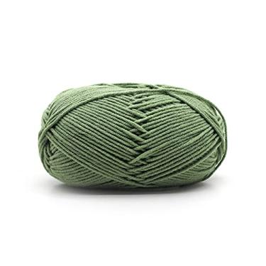 Imagem de Fio de Algodão Leite Macio Chunky para Crochê e Tecelagem Lana Fina Artesanato DIY Tricotagem à Mão Feltro com Agulha Molhado Fiação Camisola Chapéu C