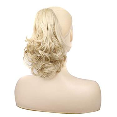 Imagem de Peruca de rabo cavalo curto cacheado com grampo para cabelo