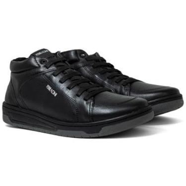 Imagem de Sapatênis Cano Alto Bota Ferracini 24h Vox Couro Com Zíper Cadarço 8053-617 Cor:;Tamanho:37-Masculino