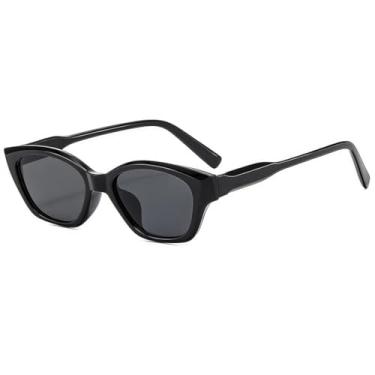 Imagem de HCHES Óculos de Sol Femininos Retrô de Luxo, Moda Casual, Tendência Anti-Ultravioleta, Masculino UV400 (Preto)