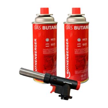 Imagem de Kit Maçarico Portátil Super Fire + 2 Gás Butano