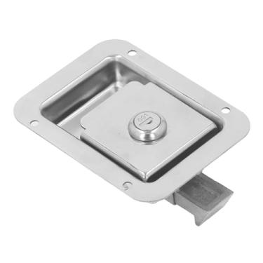 Imagem de WALFRONT Fechadura de Aço Inoxidável para Trailer de Viagem, Trava de Caixa de Ferramentas Resistente Com Chaves para Montagem Embutida Em Gabinete de Caminhão RV, 4,72 X 3,54 X 1,38 pol.