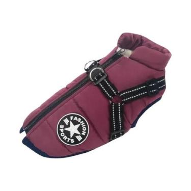 Imagem de Jaqueta Grande Impermeável Para Cães De Inverno Com Arnês, Casaco Quen