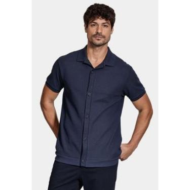 Imagem de Camisa Aramis Manga Curta Interlock Com Textura Marinho-Masculino