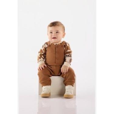 Imagem de Conjunto de Ursinho com Jardineira e Body para Bebê Menino Up Baby-Masculino