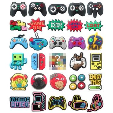 Imagem de Berloques de crocodilo de videogame para meninos, 31 peças de alfinetes de decoração de sapatos para tamancos, acessórios fofos para presentes de festa infantil