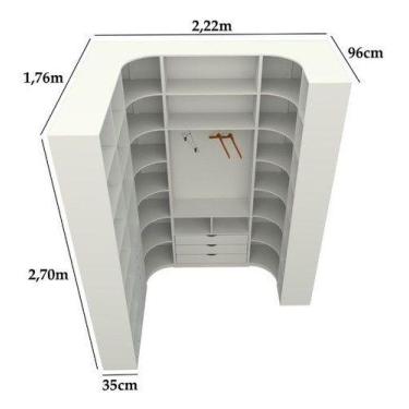 Imagem de Kit Armário Closet Modulado M76 100% Mdf (lojas Expositor) - VETORIAL 