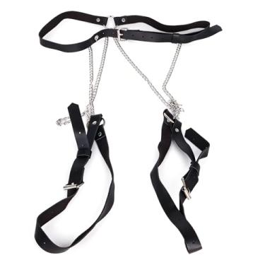 Imagem de Peitoral ajustável para o corpo – couro sintético e liga | Peitoral sexy para pernas, cintura, sutiã e corrente corporal para mulheres, Adjustable, Couro, Sem Pedra Preciosa